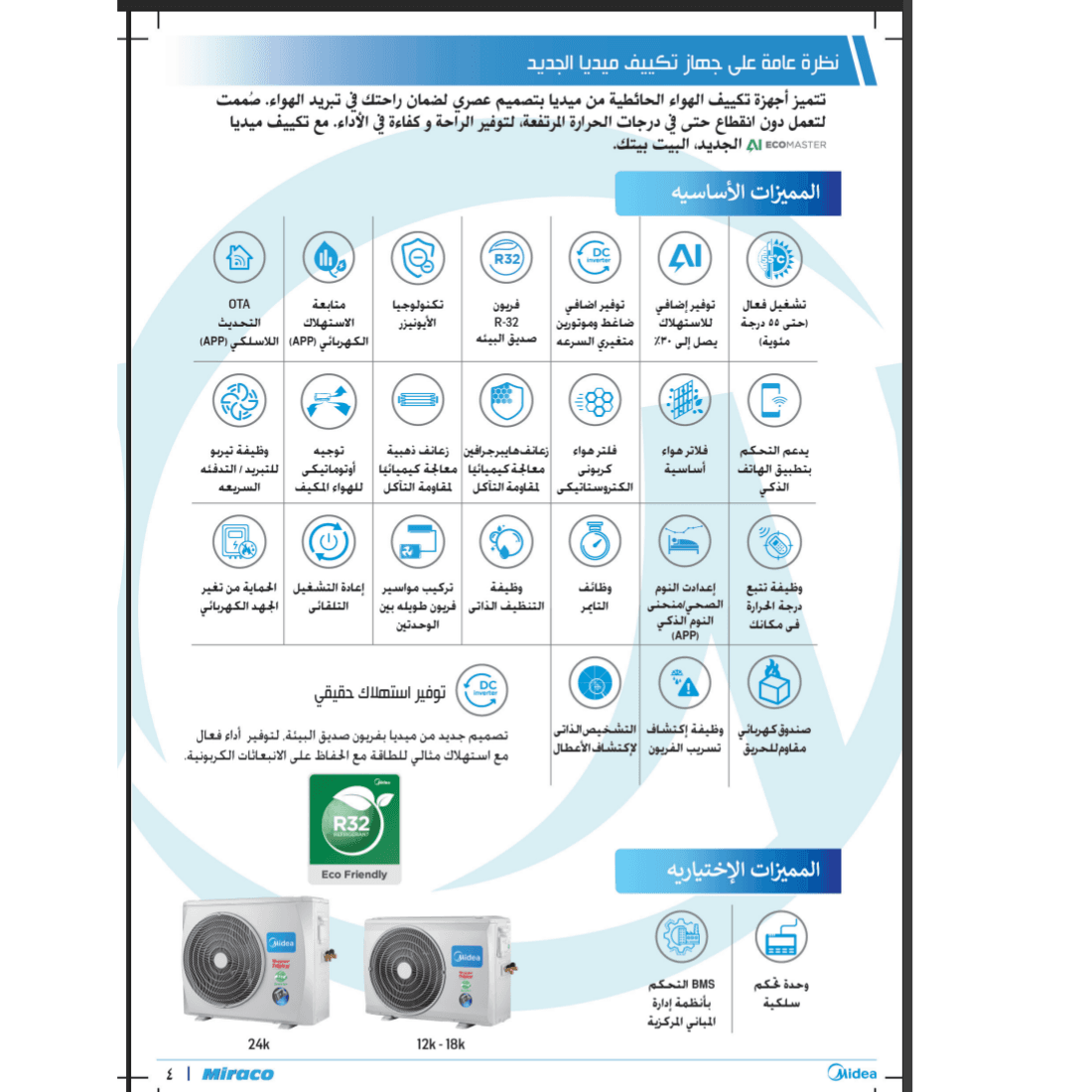 تكييف ميديا1.5 حصان بارد ايكو ماستر انفرتر M1SEFT-12CRDN8F-Q8 تكييف ميديا1.5 حصان بارد ايكو ماستر انفرتر M1SEFT-12CRDN8F-Q8